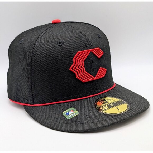 Cincinnati Reds New Era 2023 City Connect 59FIFTY Fitted Hat Black Flat Bill - Picture 1 of 8